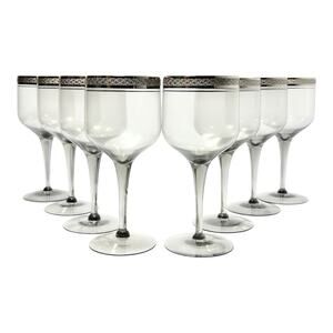 Tiffin-Franciscan “Indigo” Set of 8 Water Glasses 7 1/4” 12oz